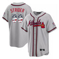 Atlanta Braves #99 Spencer Strider Player Gray HeidiMiller USA 250 Fourth Of July Limited Home Game Stitched Jerseys