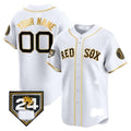 Custom Boston Red Sox 2024 Spring Training Patch Vapor Premier Limited Jersey ¨C White Gold HeidiMiller