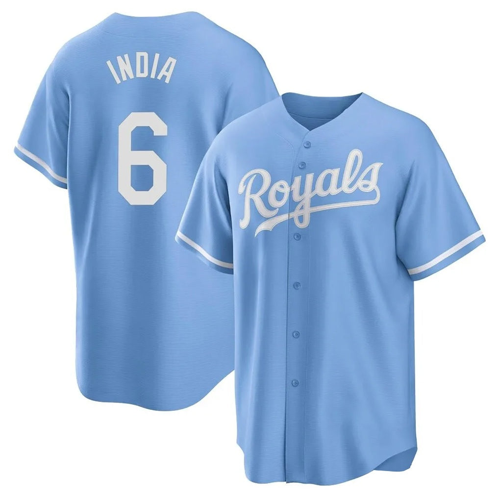 Kansas City Royals #6 Jonathan India Player Light Blue HeidiMiller Home Game Stitched Jerseys