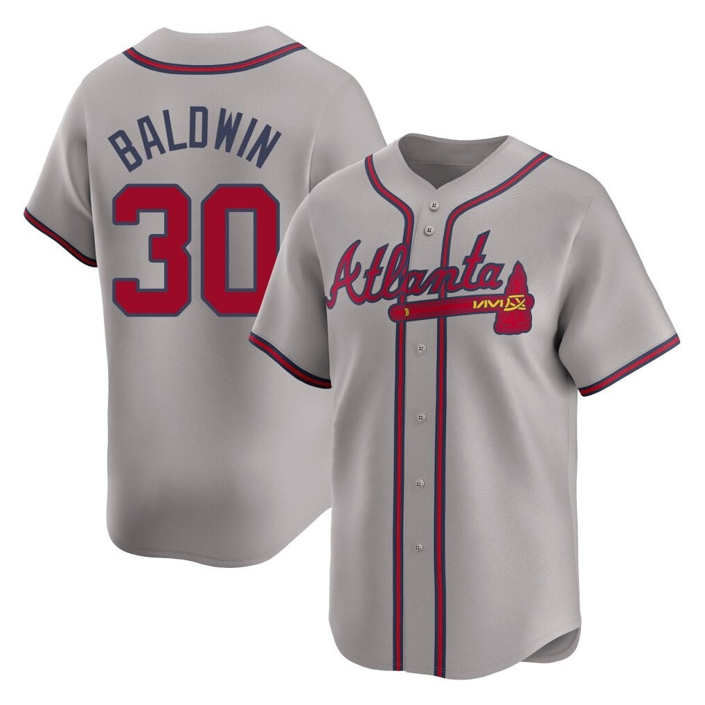 Atlanta Braves #30 Drake Baldwin Player Gray HeidiMiller Limited Home Game Stitched Jerseys