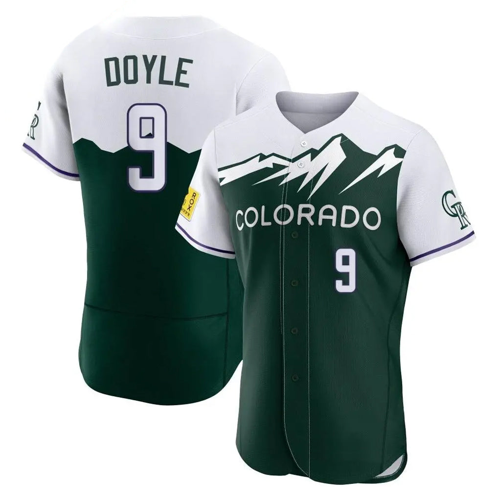 Colorado Rockies #9 Brenton Doyle Player Green HeidiMiller City Connect Limited Elite Home Stitched Jerseys