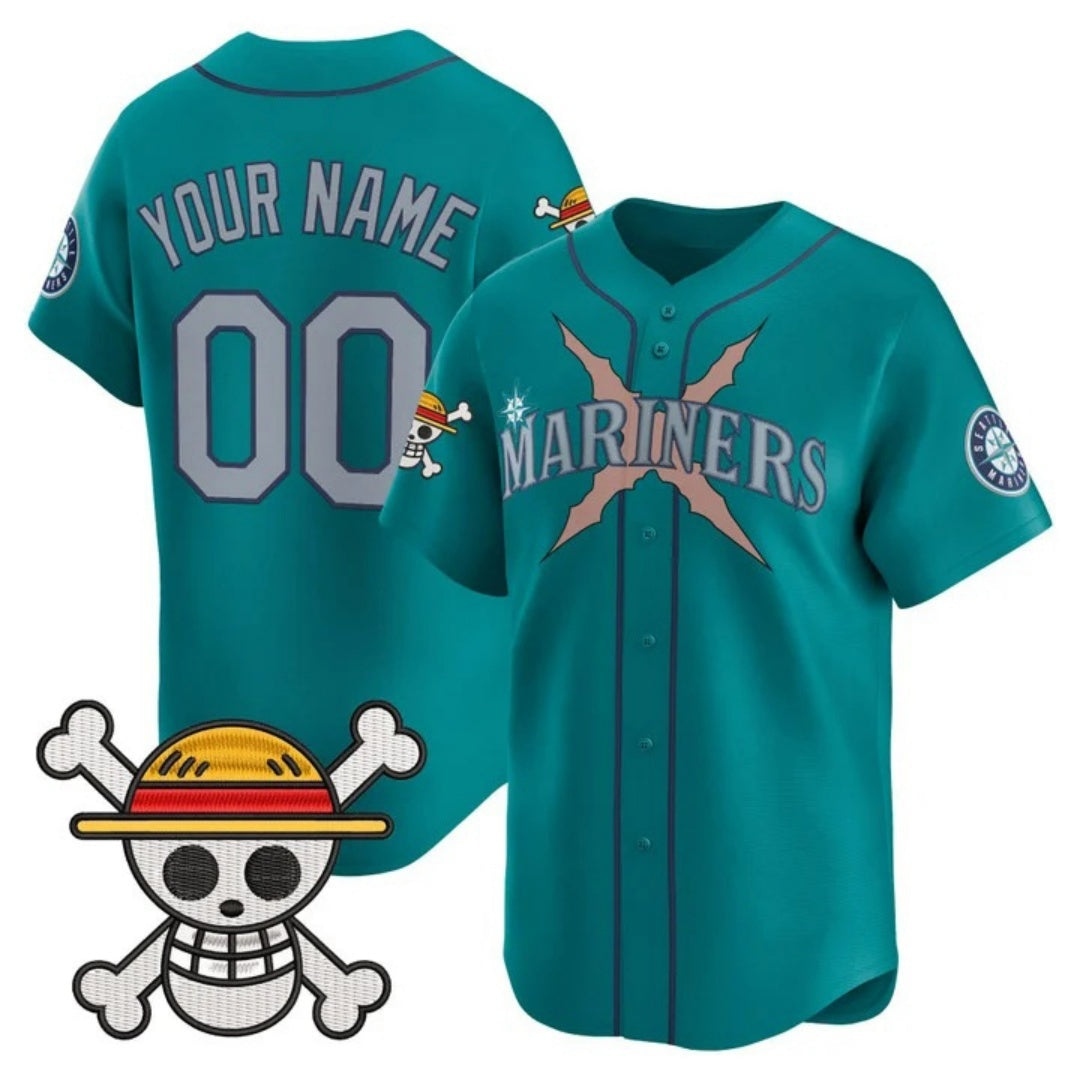 Custom Seattle Mariners x One Piece Teal HeidiMiller Vapor Premier Limited Jersey - Stitched
