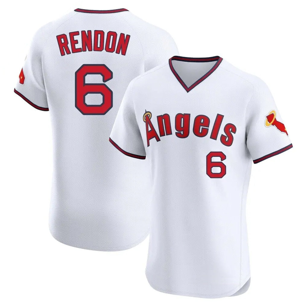 Los Angeles Angels #6 Anthony Rendon Player White HeidiMiller T-shirt Home Limited Elite Stitched Jerseys