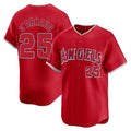 Los Angeles Angels #25 Travis d'Arnaud Player Red HeidiMiller Home Limited Stitched Jerseys