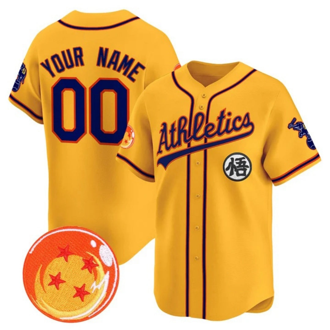 Custom Oakland Athletics x Dragon Ball Gold HeidiMiller Vapor Premier Limited Jersey - All Stitched