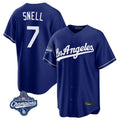 Los Angeles Dodgers #7 Blake Snell Player Royal HeidiMiller Game World Series Meet Stitched Jerseys