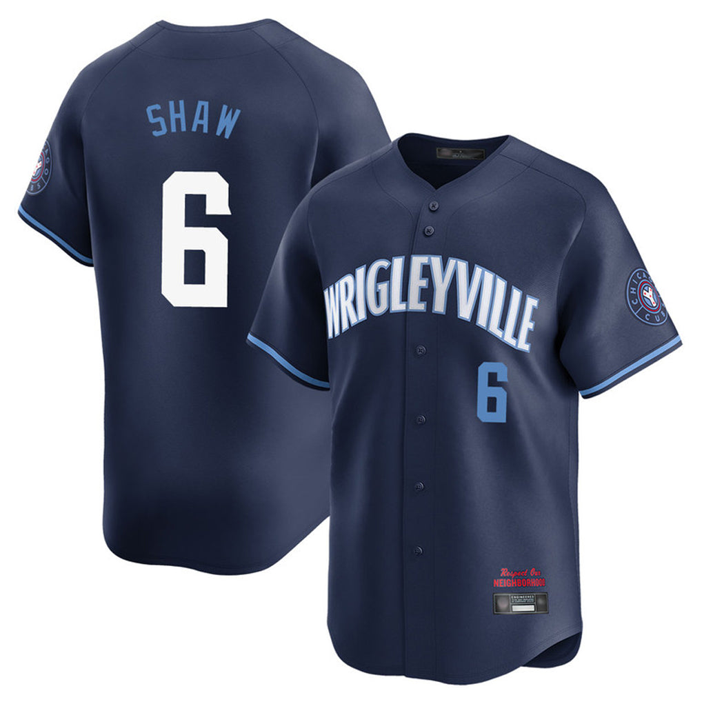 Chicago Cubs #6 Matt Shaw Player Navy HeidiMiller City Connect Limited Home Stitched Jerseys