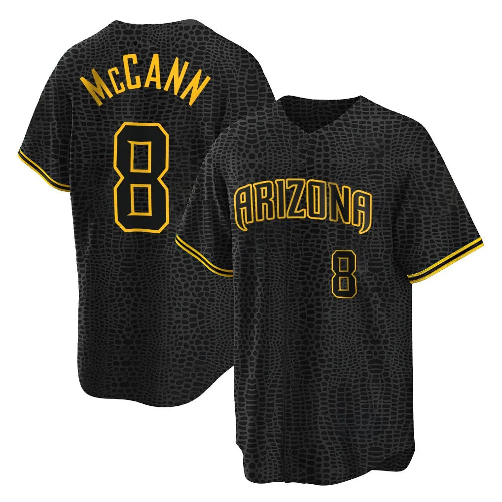 Arizona Diamondbacks #8 James McCann Player Black HeidiMiller Snake Skin City Home Game Stitched Jerseys
