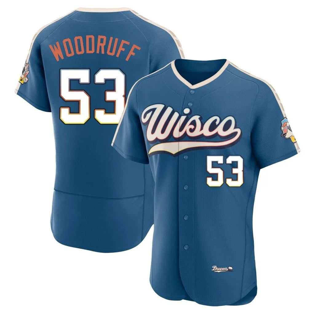 Milwaukee Brewers #53 Brandon Woodruff Player Blue HeidiMiller 2026 City Connect Home Limited Elite Stitched Jerseys