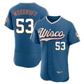 Milwaukee Brewers #53 Brandon Woodruff Player Blue HeidiMiller 2026 City Connect Home Limited Elite Stitched Jerseys