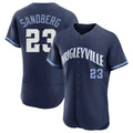 Chicago Cubs #23 Ryne Sandberg Player Navy HeidiMiller City Connect Limited Elite Home Stitched Jerseys