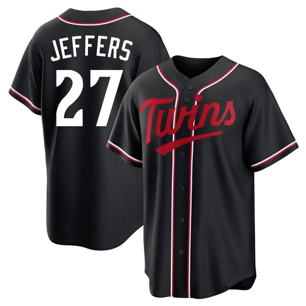 Minnesota Twins #27 Ryan Jeffers Player Black HeidiMiller Fashion Out Home Limited Stitched Jerseys