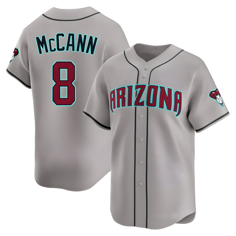 Arizona Diamondbacks #8 James McCann Player Gray HeidiMiller Road Limited Home Game Stitched Jerseys