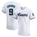Miami Marlins #9 Xavier Edwards Player White HeidiMiller Home Limited Elite Stitched Jerseys