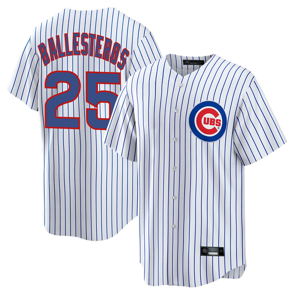 Chicago Cubs #25 Moises Ballesteros Player White HeidiMiller Game Home Stitched Jerseys
