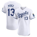 Kansas City Royals #13 Salvador Perez Player White HeidiMiller Alt Limited Elite Home Stitched Jerseys