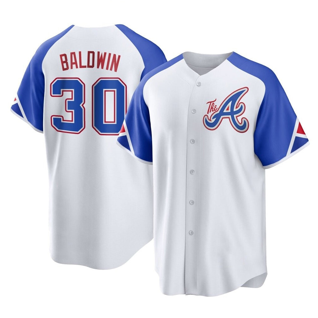 Atlanta Braves #30 Drake Baldwin Player White HeidiMiller City Connect Home Game Stitched Jerseys