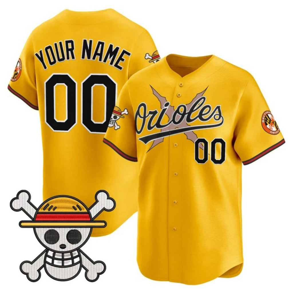 Custom Baltimore Orioles x One Piece Gold HeidiMiller Vapor Premier Limited Jersey - Stitched