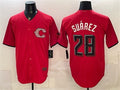 Cincinnati Reds #28 Eugenio Su¨¢rez Red HeidiMiller 2026 City Connect Stadium Stitched Jersey