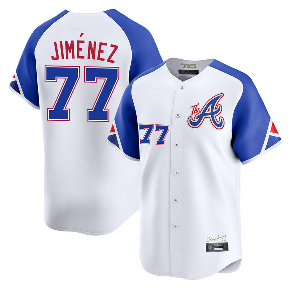 Atlanta Braves #77 Joe Jimenez Player White HeidiMiller City Connect Limited Home Game Stitched Jerseys