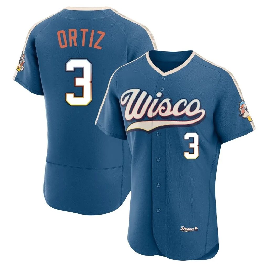 Milwaukee Brewers #3 Joey Ortiz Player Blue HeidiMiller 2026 City Connect Home Limited Elite Stitched Jerseys