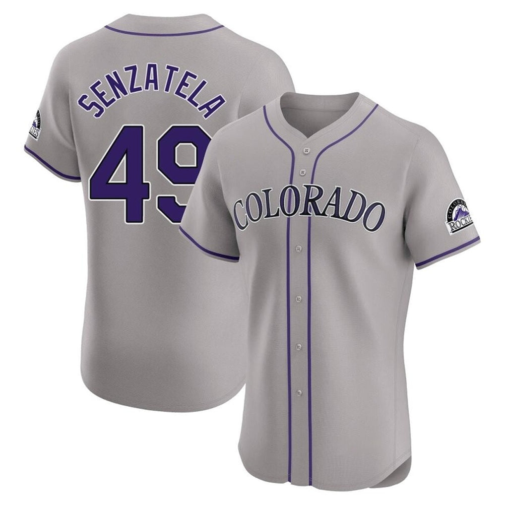 Colorado Rockies #49 Antonio Senzatela Player Gray HeidiMiller Limited Elite Home Stitched Jerseys