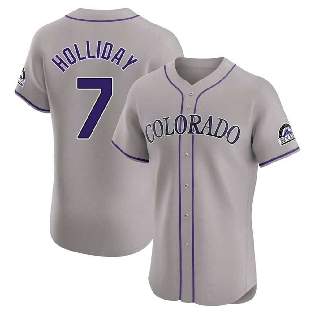 Colorado Rockies #7 Matt Holliday Player Gray HeidiMiller Limited Elite Home Stitched Jerseys