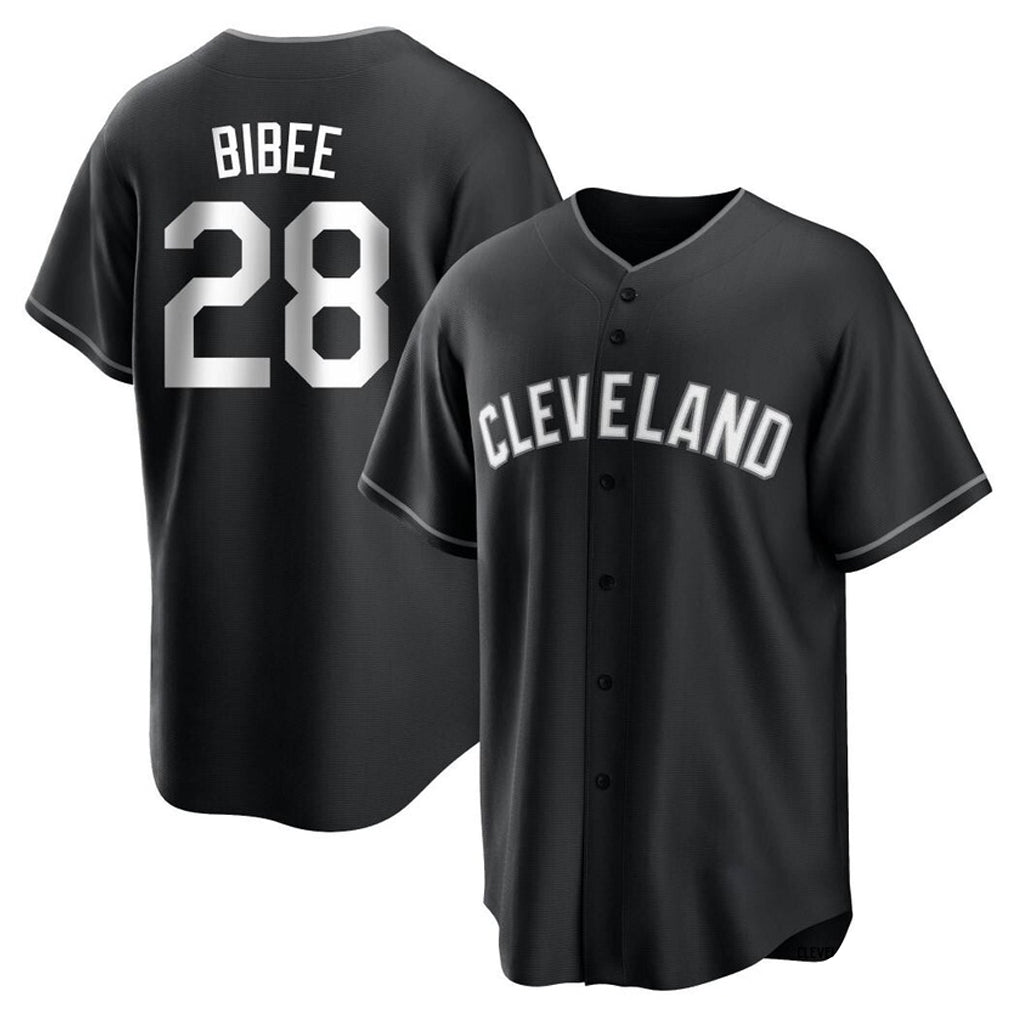 Cleveland Guardians #28 Tanner Bibee Player Black HeidiMiller Home Game Stitched Jerseys
