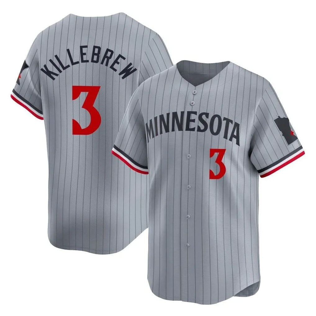 Minnesota Twins #3 Harmon Killebrew Player Gray HeidiMiller Home Limited Stitched Jerseys