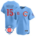 Chicago Cubs #15 Carson Kelly Player Light Blue HeidiMiller 150th Anniversary Limited Home Stitched Jerseys