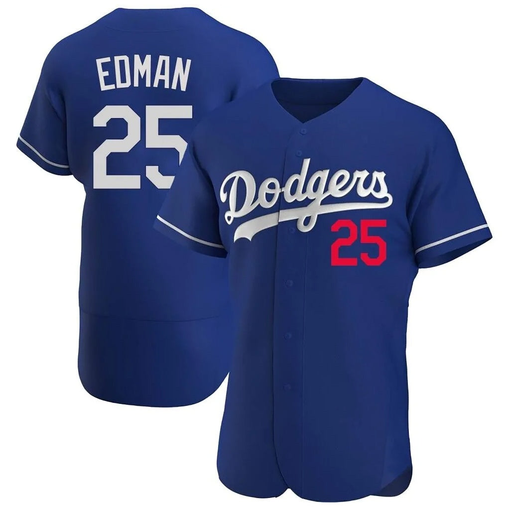 Los Angeles Dodgers #25 Tommy Edman Player Royal HeidiMiller Limited Elite Home Stitched Jerseys