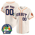 Custom Houston Astros Orbit Patch Vapor Premier Limited Jersey ¨C Cream HeidiMiller
