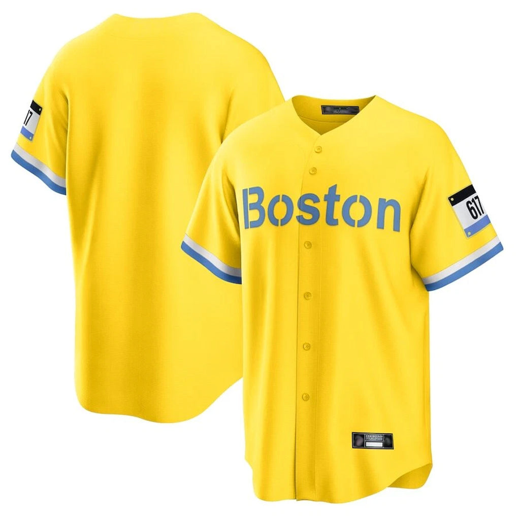 Boston Red Sox Blank Player Yellow HeidiMiller Home Game Stitched Jerseys