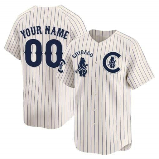 Custom Chicago Cubs Special Vapor Premier Limited Jersey V2 ¨C All Stitched-Cream Pinstripe HeidiMiller