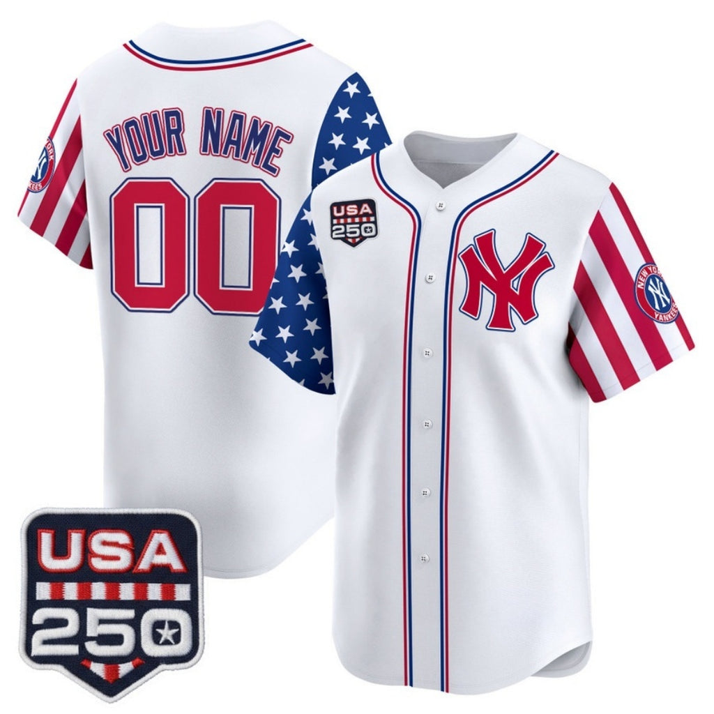 Custom New York Yankees America 250 Edition Vapor Premier Limited White HeidiMiller Stitched Jerseys