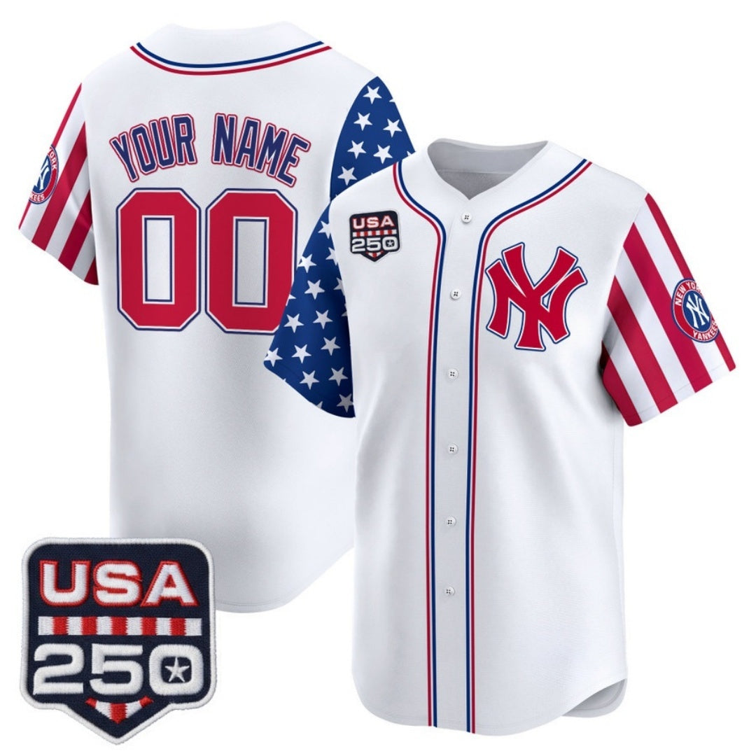 Custom New York Yankees America 250 Edition Vapor Premier Limited White HeidiMiller Stitched Jerseys