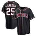 Los Angeles Angels #25 Travis d'Arnaud Player Black HeidiMiller Fashion Out Home Game Stitched Jerseys