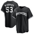 Milwaukee Brewers #53 Brandon Woodruff Player Black HeidiMiller Game Home Stitched Jerseys