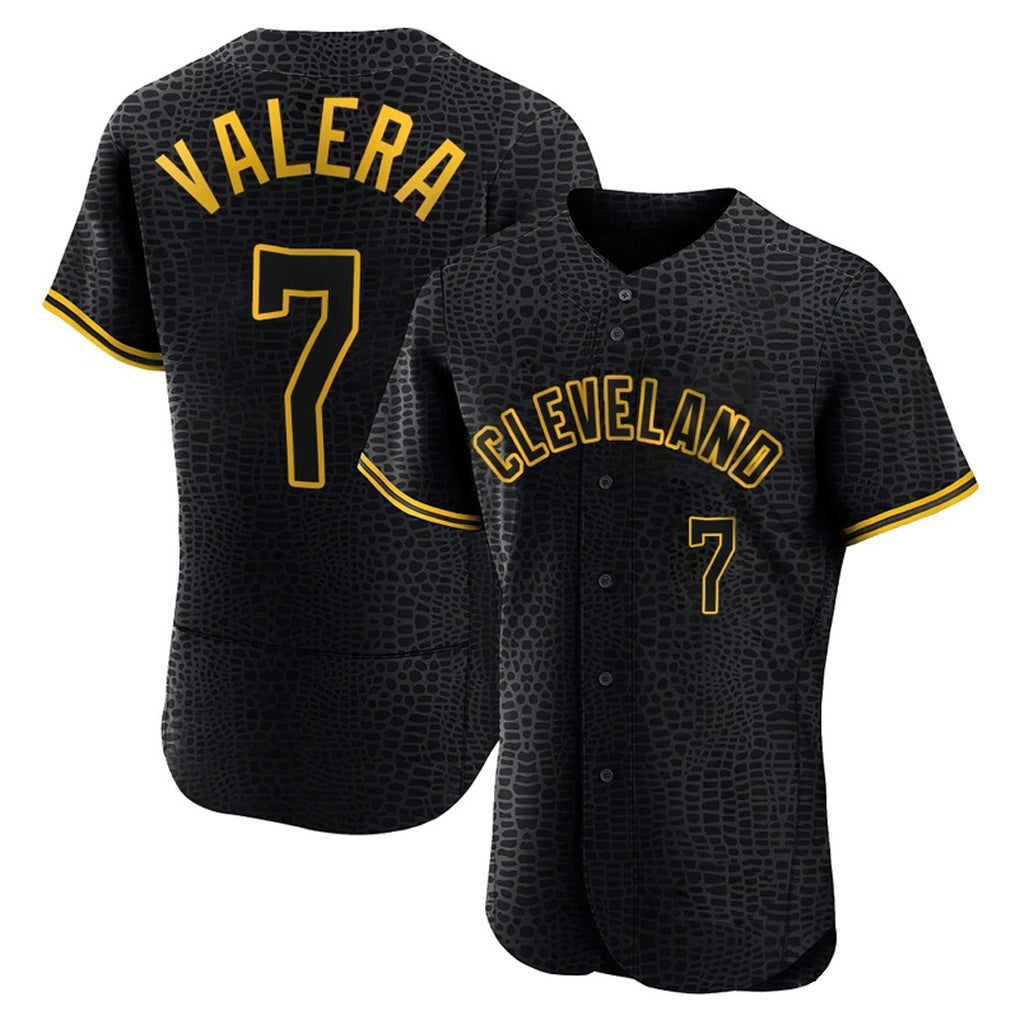 Cleveland Guardians #7 George Valera Player Black HeidiMiller Snake Skin City Limited Elite Home Stitched Jerseys