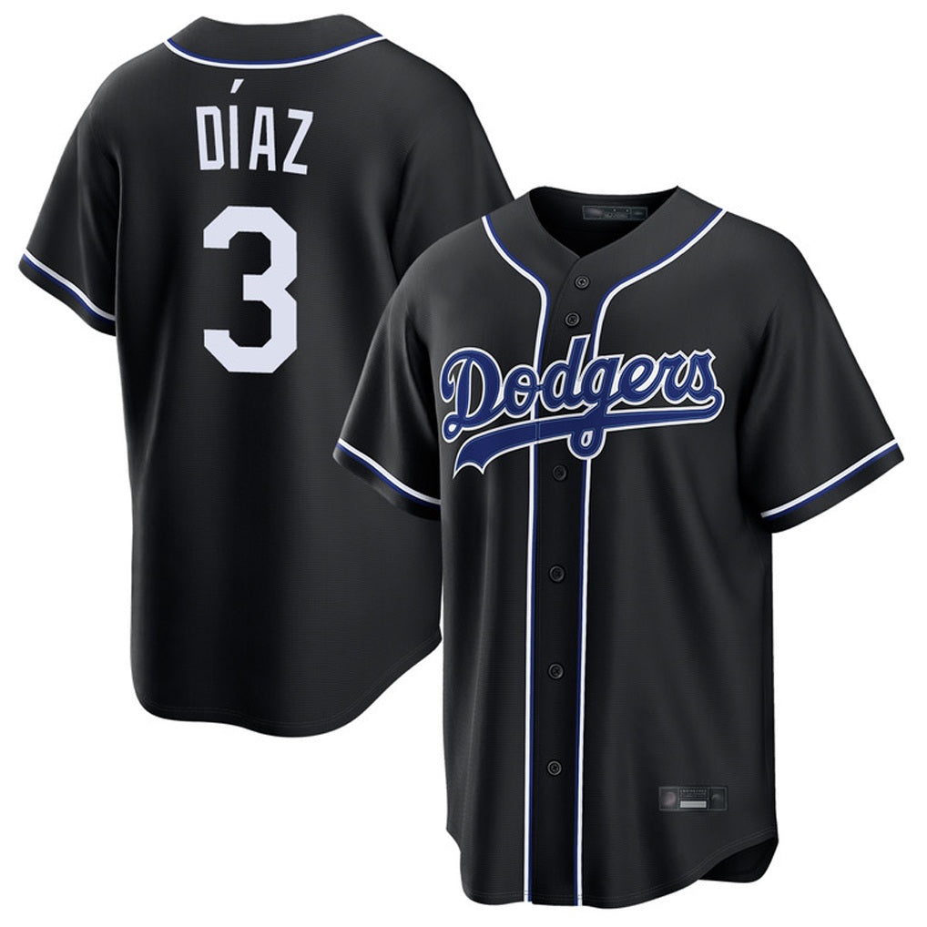 Los Angeles Dodgers #3 Edwin D¨ªaz Player Black HeidiMiller Carbon Limited Home Stitched Jerseys