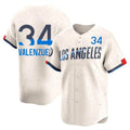 Los Angeles Dodgers #34 Fernando Valenzuela Player Cream HeidiMiller City Connect Limited Home Stitched Jerseys