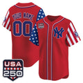 Custom New York Yankees America 250 Edition Vapor Premier Limited Red HeidiMiller Stitched Jerseys