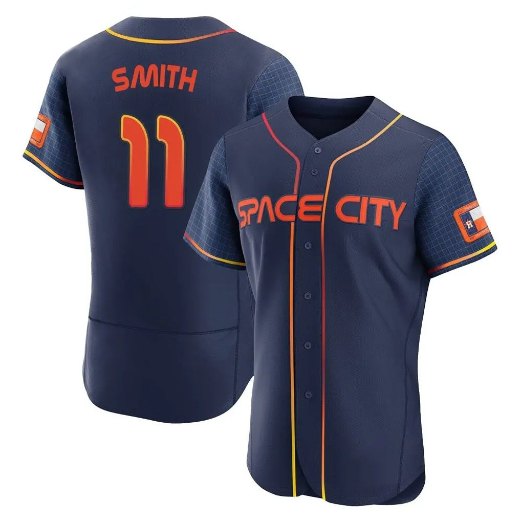 Houston Astros #11 Cam Smith Player Navy HeidiMiller City Connect Limited Elite Home Stitched Jerseys