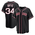 Boston Red Sox #34 David Ortiz Player Black HeidiMiller Out Home Game Stitched Jerseys