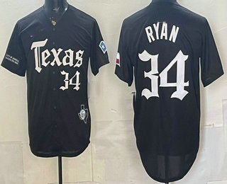 Texas Rangers #34 Nolan Ryan Black HeidiMiller Gothic Mexico 2025 Vapor Premier Limited Jersey