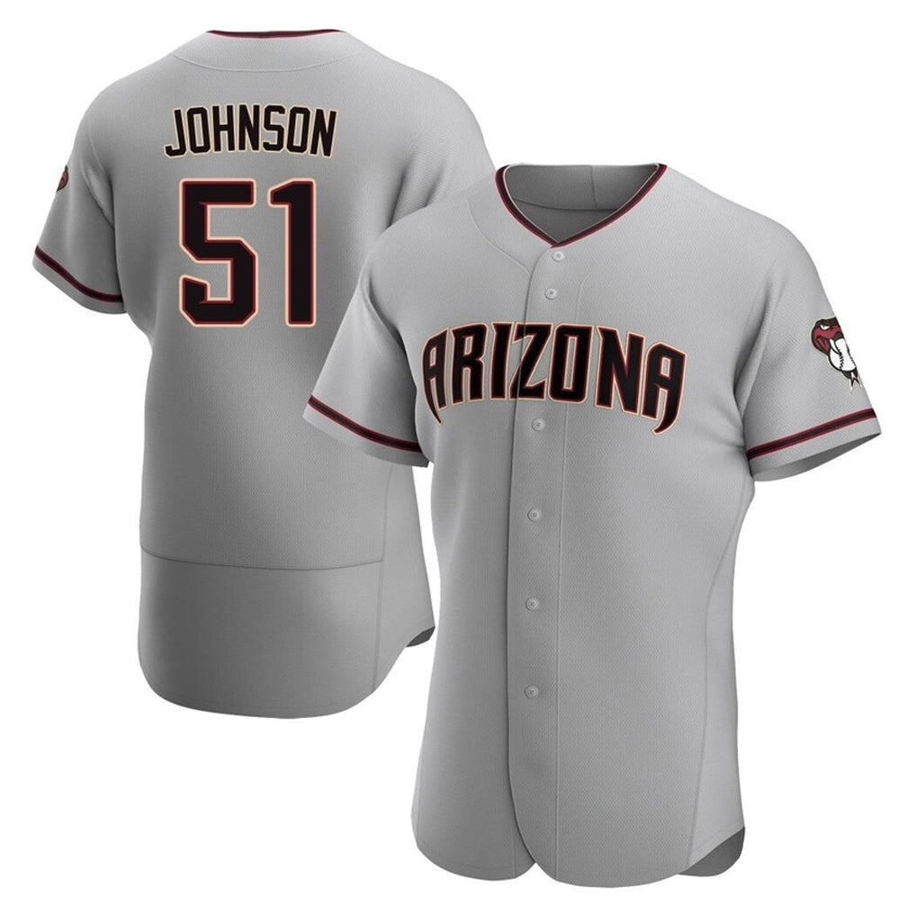 Arizona Diamondbacks #51 Randy Johnson Player Gray HeidiMiller Road Limited Elite Home Game Stitched Jerseys