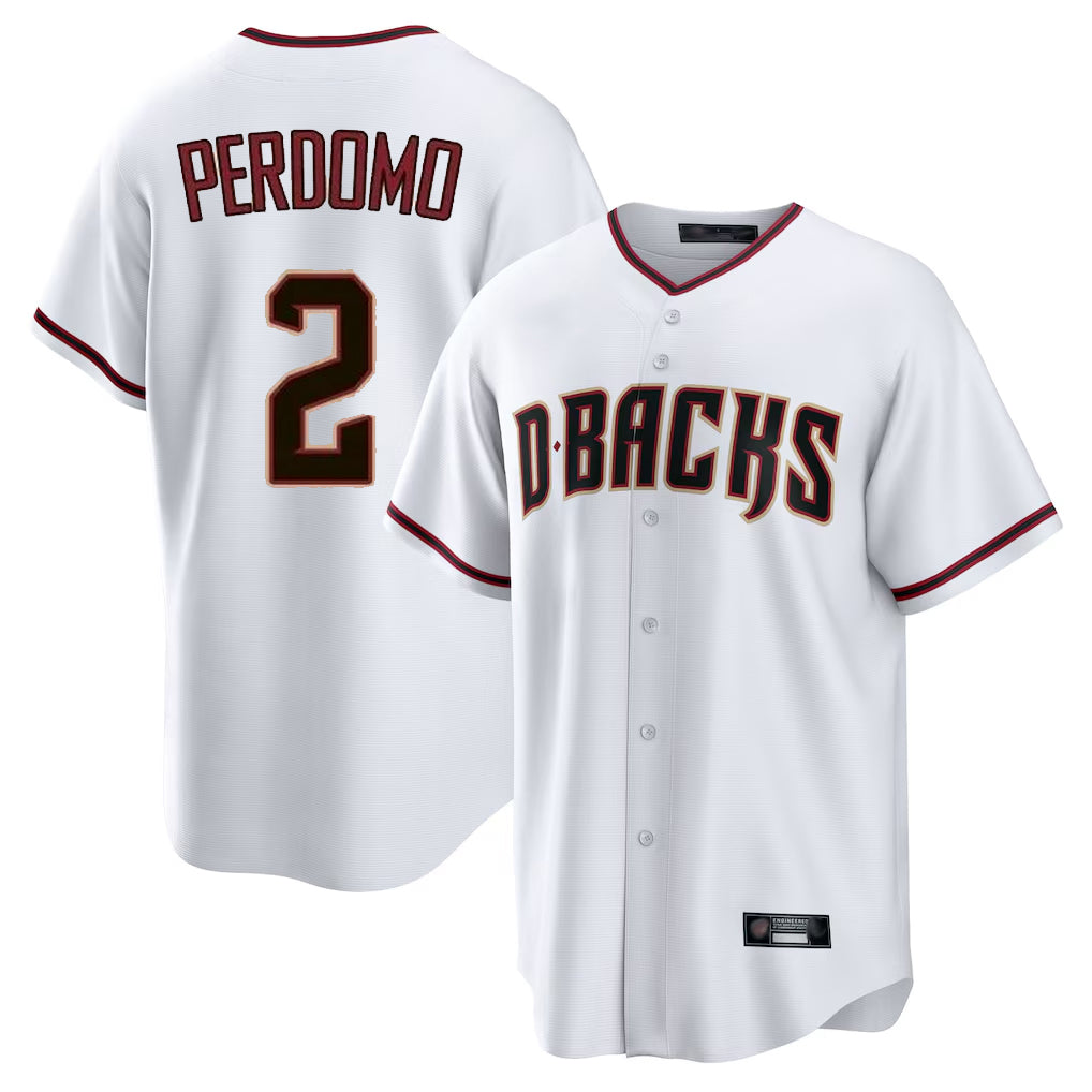 Arizona Diamondbacks #2 Geraldo Perdomo Player White HeidiMiller Home Game Stitched Jerseys