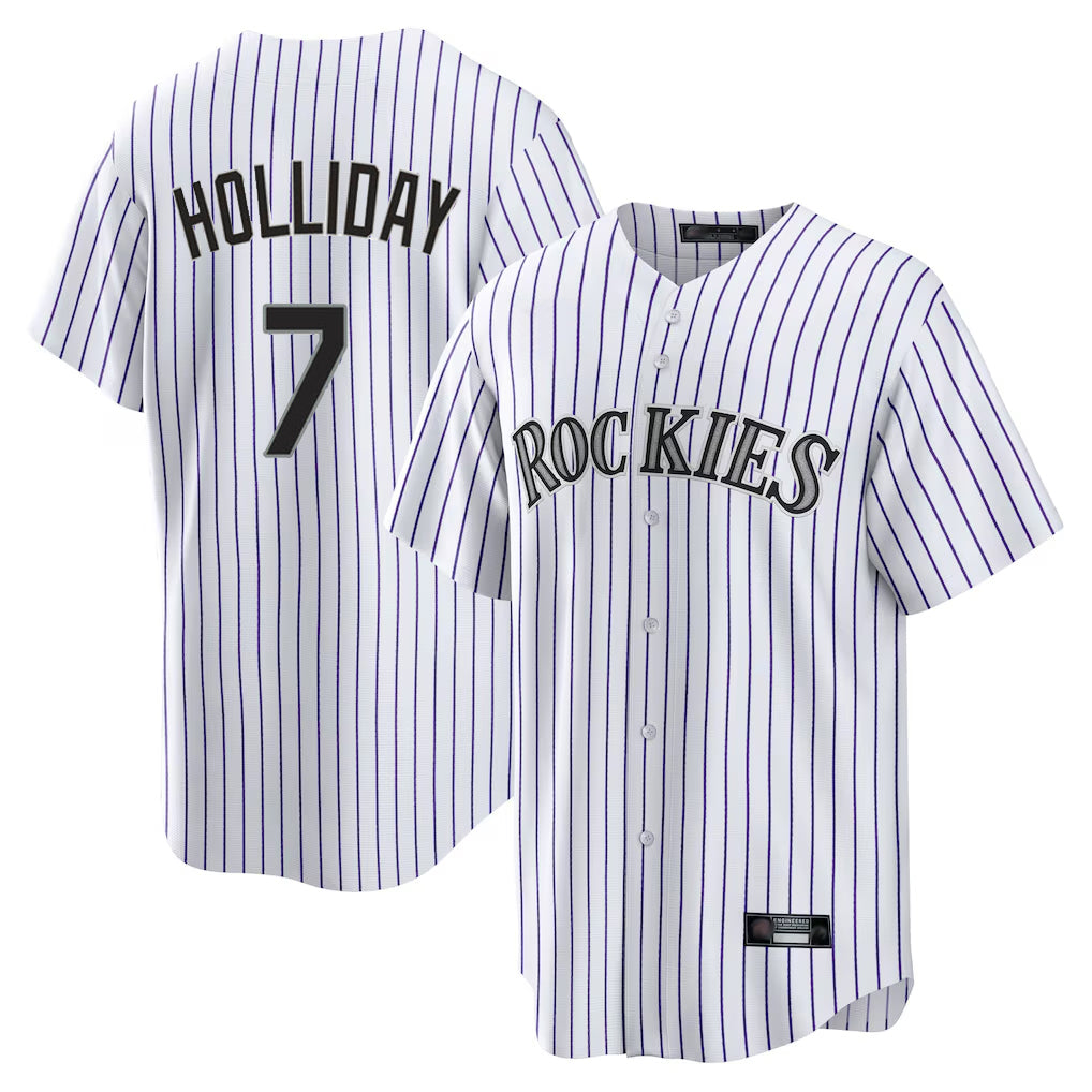 Colorado Rockies #7 Matt Holliday Player White HeidiMiller Game Home Stitched Jerseys