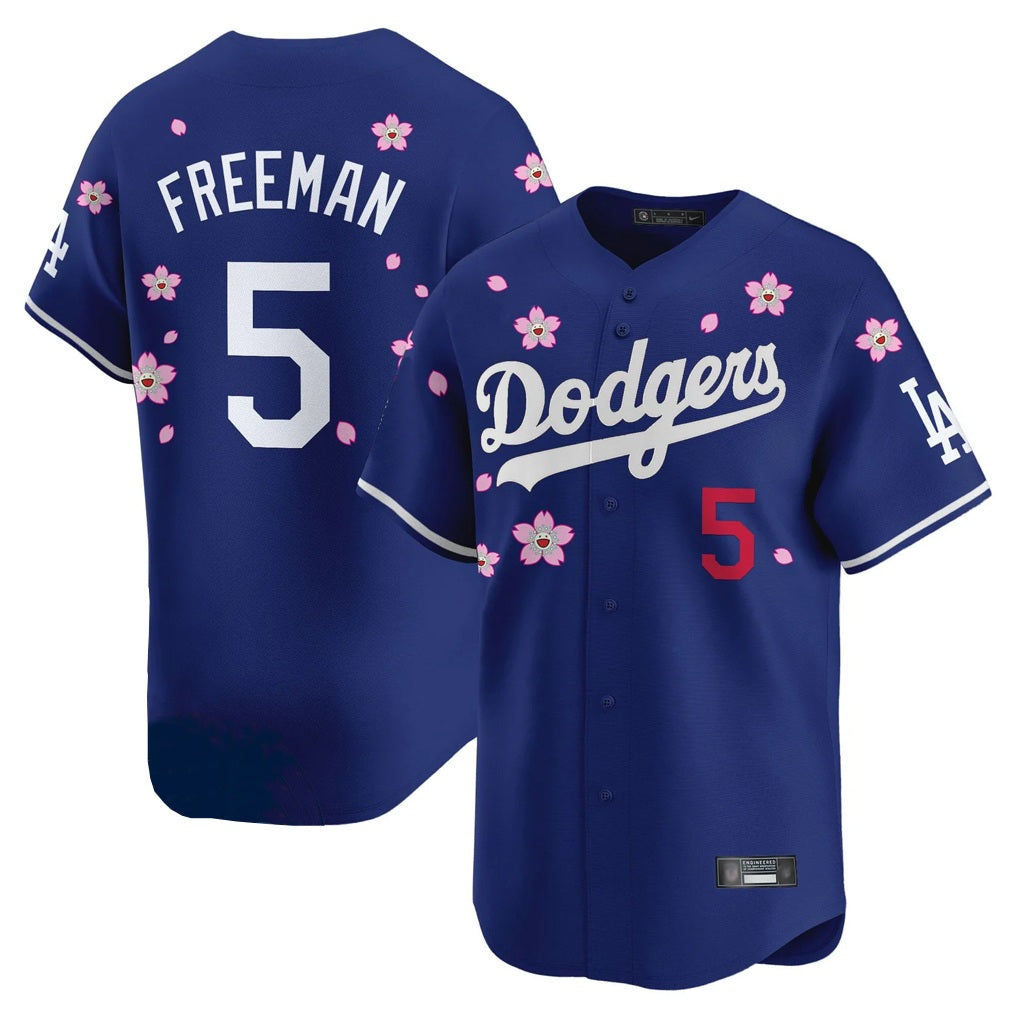 Los Angeles Dodgers #5 Freddie Freeman Player White HeidiMiller Tokyo Series Vapor Premier Royal Stitched Jerseys