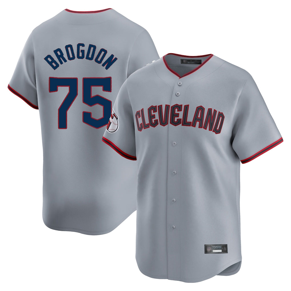 Cleveland Guardians #75 Connor Brogdon Player Gray HeidiMiller Road Limited Home Game Stitched Jerseys